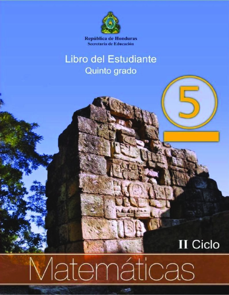 Libro De Matemáticas Quinto Grado 📖 Libros Honduras 3098