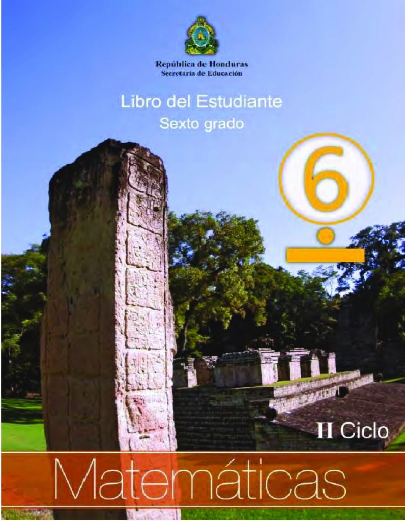 libro del estudiante matemáticas sexto grado honduras pdf