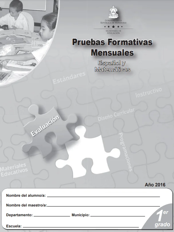 Prueba Formativa Español y Matemáticas Primer Grado